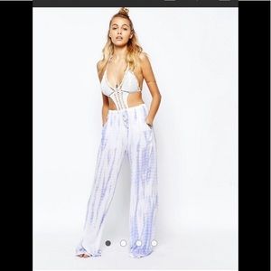 SURF GYPSY Purple & White Pocketed Beach Pants